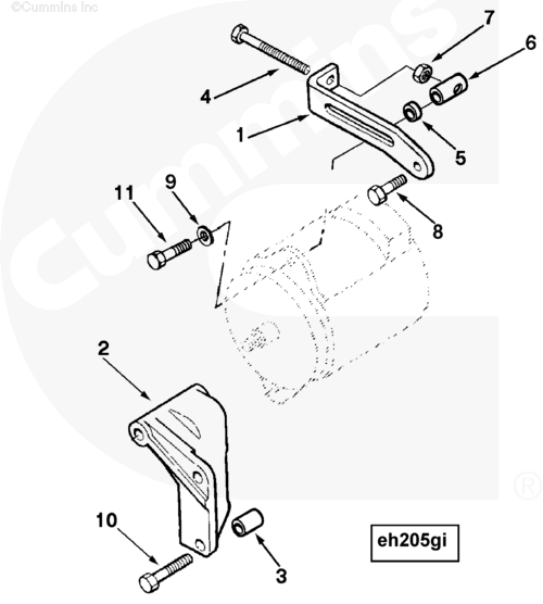 Болт крепления кронштейна генератора для двигателя Cummins ISM 11L