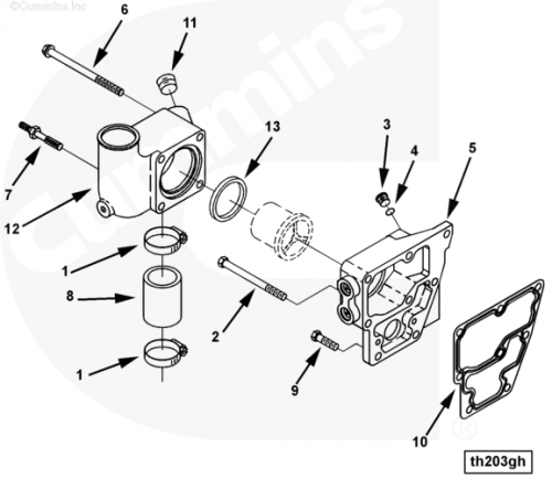 Корпус термостата для двигателя Cummins ISM 11L