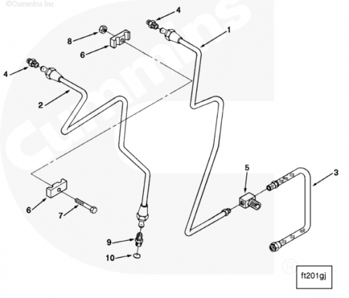 Трубка подачи топлива для двигателя Cummins ISM 11L