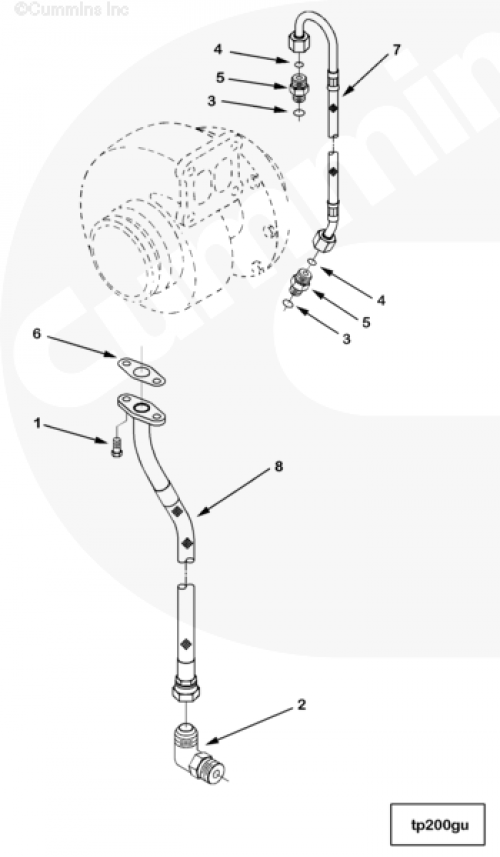 Трубка подачи масла к турбине для двигателя Cummins ISM 11L