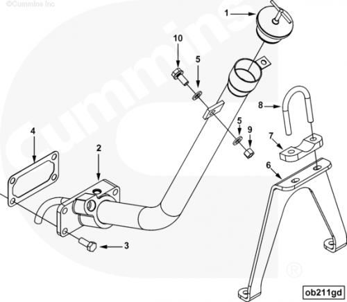 Горловина маслозаливная для двигателя Cummins QSM 11L