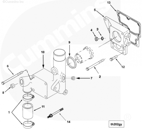 Опора корпуса термостата для двигателя Cummins QSM 11L