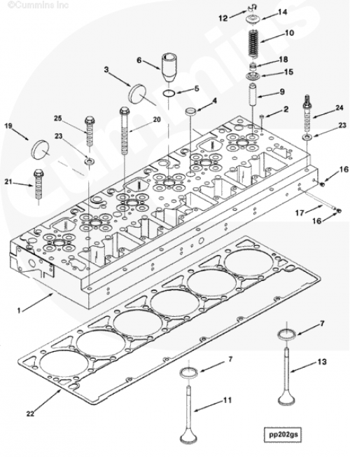 Головка блока цилиндров (ГБЦ) для двигателя Cummins QSM 11L