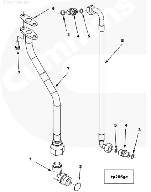 Соединитель трубки турбины для двигателя Cummins QSM 11L