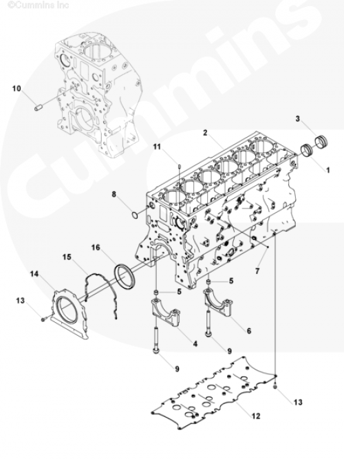 Блок цилиндров для двигателя Cummins QSX 11.9