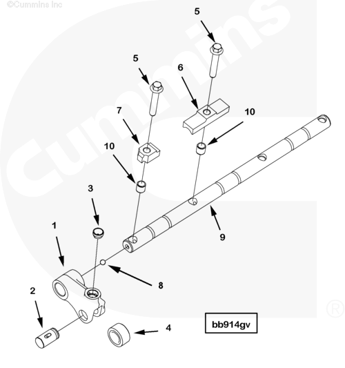 Вал толкателей коромысел для двигателя Cummins QSX 11.9