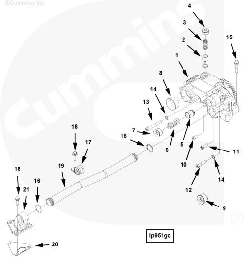 Клапан регулировочный насоса масляного для двигателя Cummins QSX 11.9