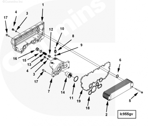 Прокладка корпуса маслоохладителя для двигателя Cummins QSX 11.9