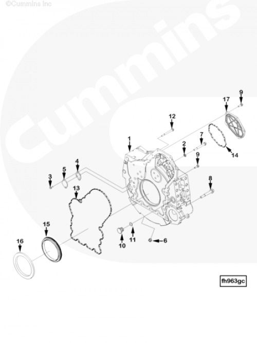 Проставка сальника коленвала заднего для двигателя Cummins QSX 11.9