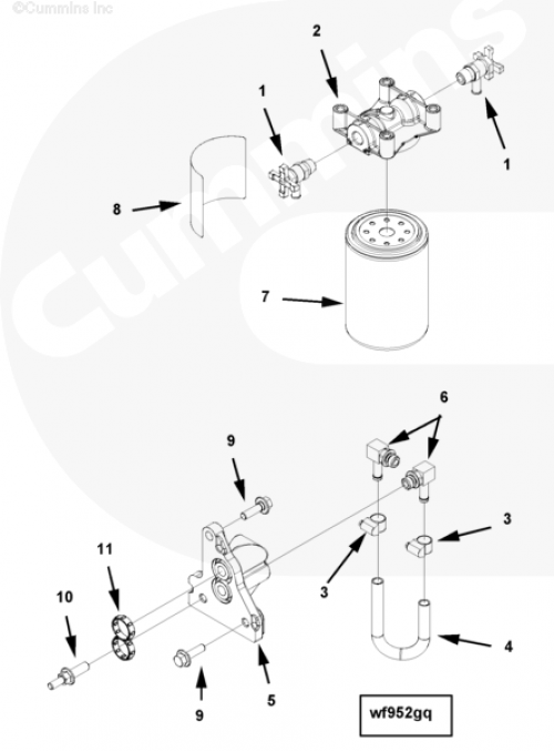 Фильтр охлаждающей жидкости WF2121 для двигателя Cummins QSX 11.9