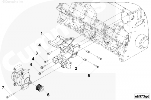 Болт крепления генератора для двигателя Cummins QSX 11.9