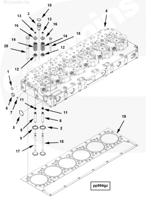 Направляющая клапана для двигателя Cummins QSX 11.9