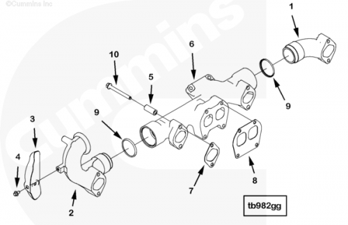 Прокладка выпускного коллектора для двигателя Cummins QSX 11.9