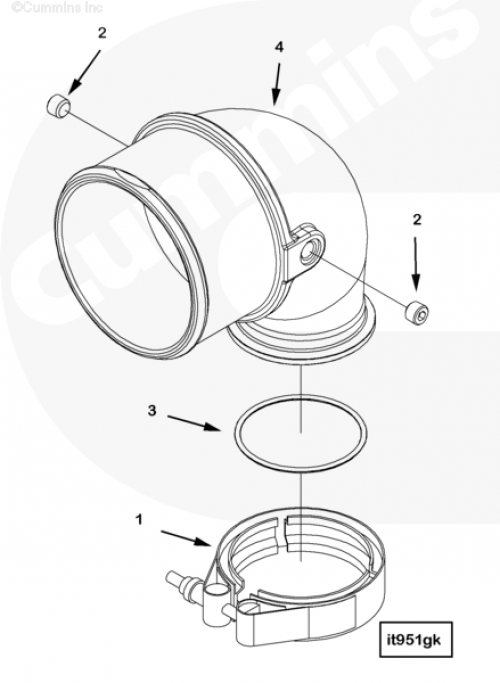 Хомут патрубка впускного воздушного для двигателя Cummins QSX 11.9