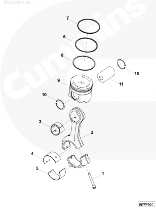 Болт крышки шатуна для двигателя Cummins QSX 11.9