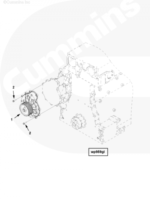 Болт крепления водяного насоса для двигателя Cummins ISG 12