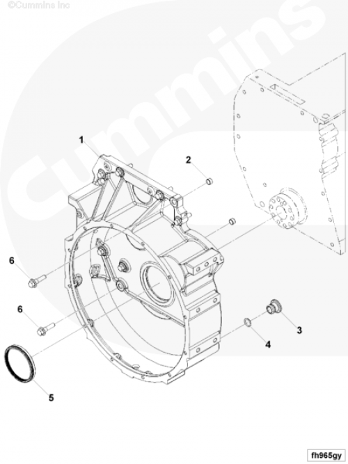 Кольцо уплотнительное пробки картера маховика для двигателя Cummins ISG 12