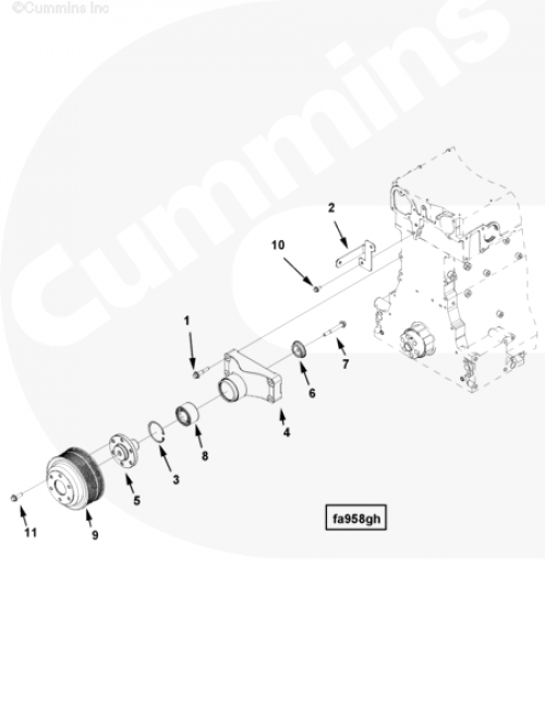 Кронштейн вентилятора для двигателя Cummins ISG 12