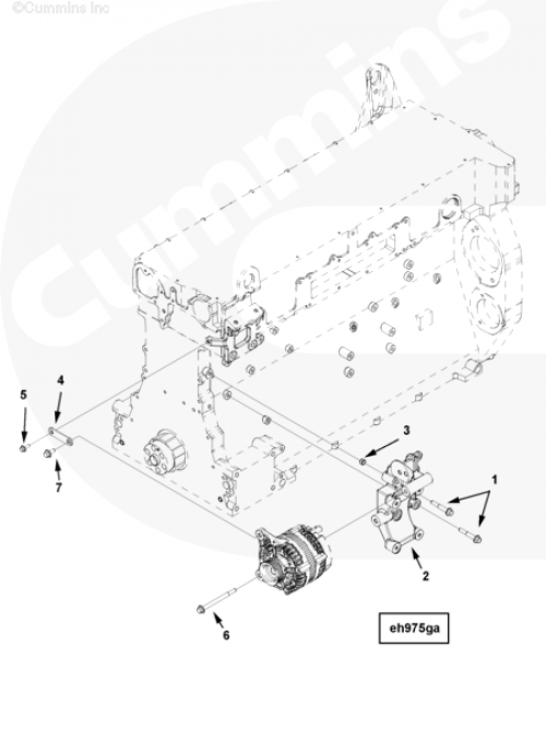 Кронштейн генератора для двигателя Cummins ISG 12