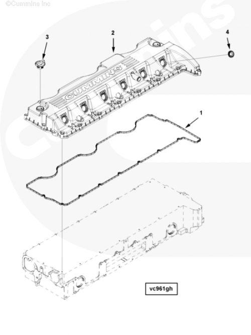 Прокладка клапанной крышки для двигателя Cummins ISG 12