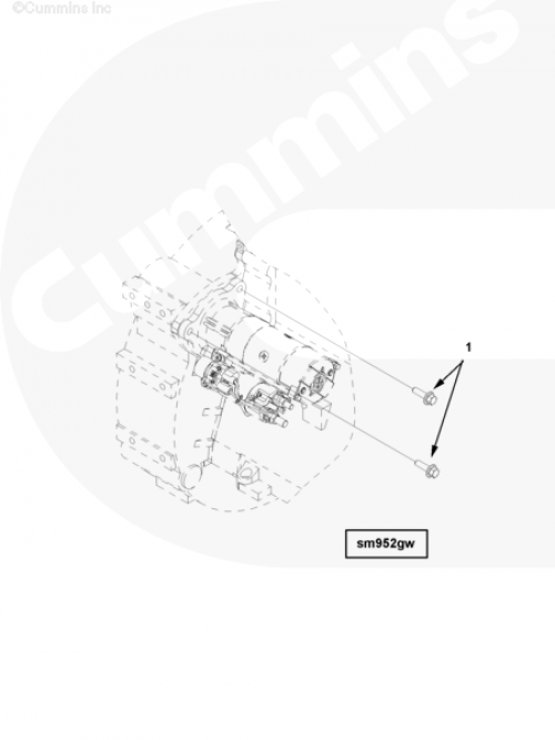 Болт крепления стартера для двигателя Cummins ISG 12
