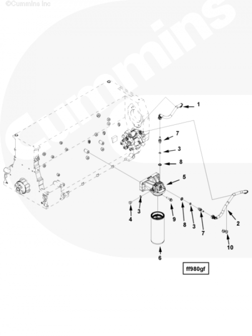 Основание топливного фильтра для двигателя Cummins ISG 12
