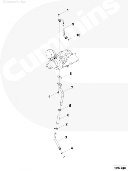Прокладка трубки слива масла с турбины для двигателя Cummins ISG 12