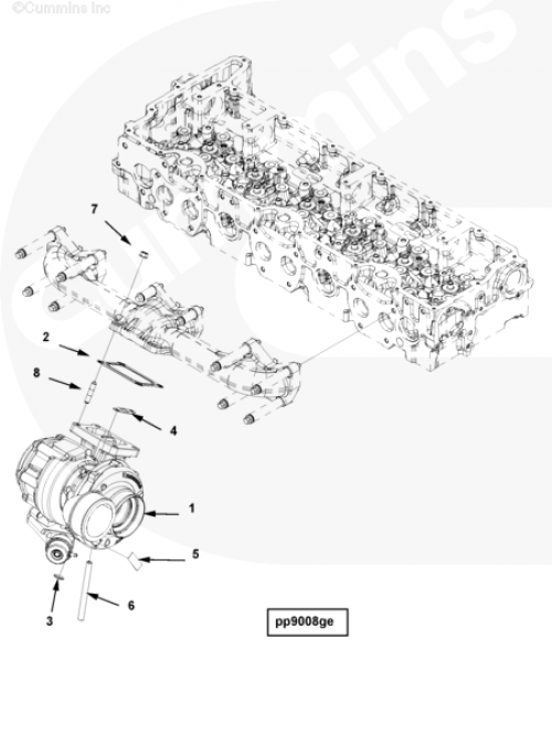 Прокладка турбины для двигателя Cummins ISG 12