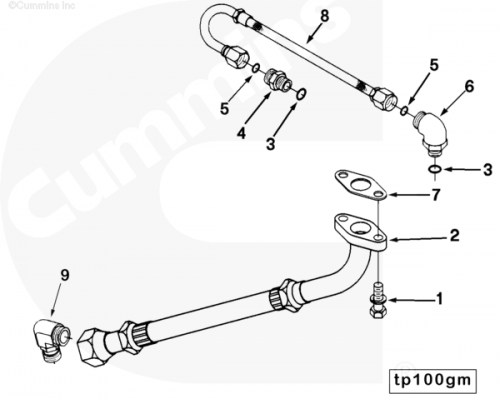 Трубка подачи масла к турбине для двигателя Cummins N 14