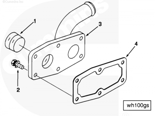 Прокладка патрубка водяного выпускного для двигателя Cummins NTA 855
