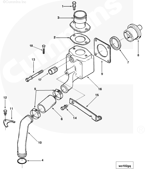 Прокладка патрубка корпуса термостата для двигателя Cummins NTA 855