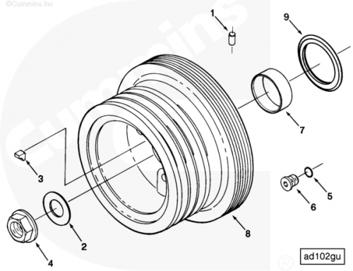 Шкив вспомогательных агрегатов для двигателя Cummins NTA 855
