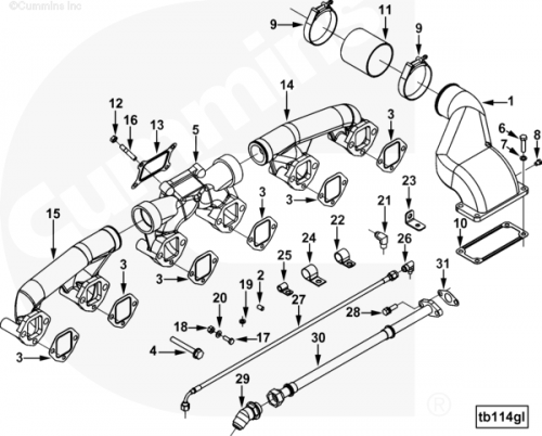 Выпускной коллектор для двигателя Cummins NTA 855