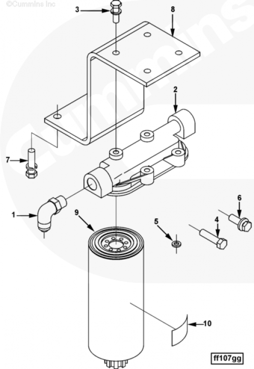 Болт крепления кронштейна головки топливного фильтра для двигателя Cummins NTA 855