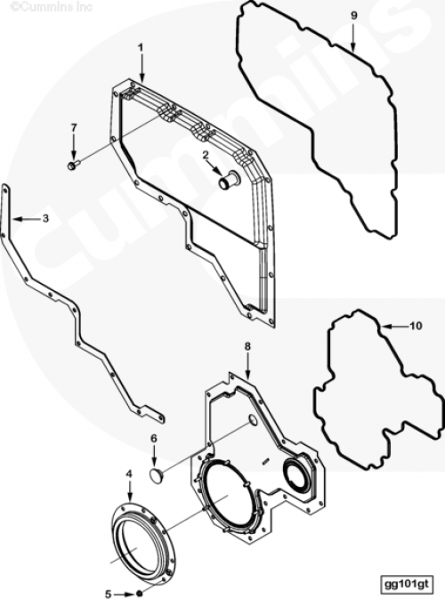 Крышка передняя распределительных шестерен для двигателя Cummins ISX 15