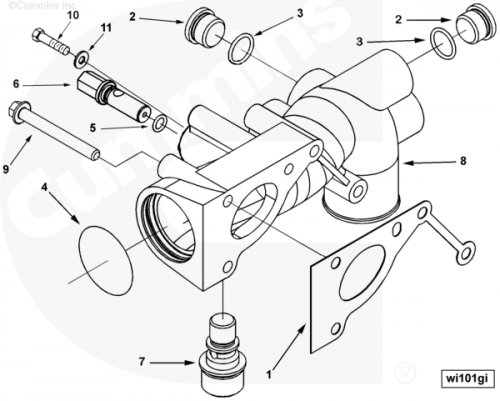 Прокладка впускного водяного патрубка для двигателя Cummins ISX 15