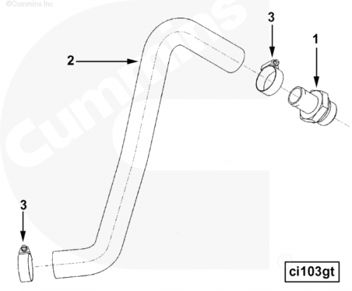 Хомут трубки воздушного компрессора для двигателя Cummins ISX 15