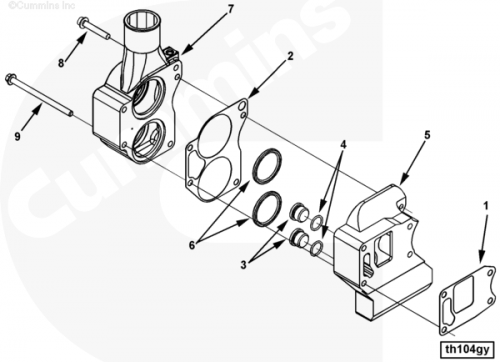 Крышка корпуса термостата для двигателя Cummins ISX 15