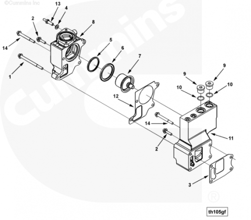 Крышка корпуса термостата для двигателя Cummins ISX 15