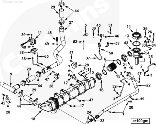 Охладитель отработавших газов ЕГР для двигателя Cummins ISX 15