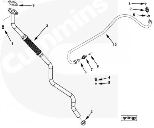 Трубка подачи масла к турбине для двигателя Cummins ISX 15