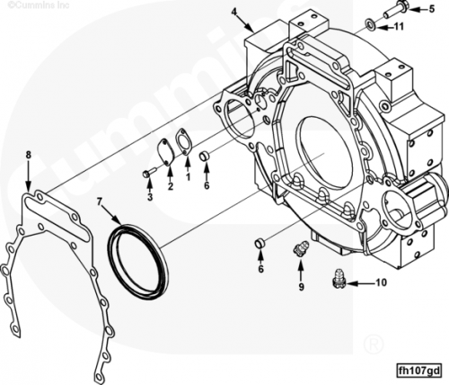 Картер маховика для двигателя Cummins QSX 15