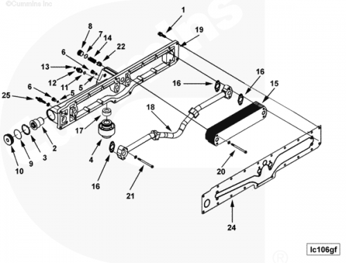 Корпус маслоохладителя для двигателя Cummins QSX 15