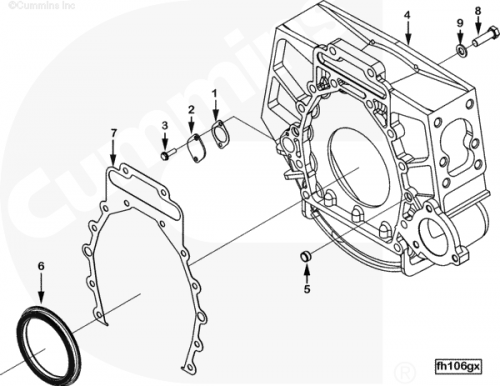 Прокладка картера маховика для двигателя Cummins QSX 15