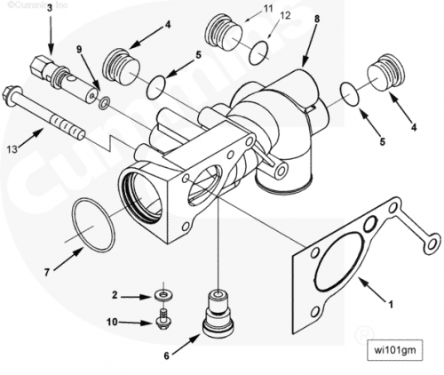 Шайба болта впускного водяного патрубка для двигателя Cummins QSX 15