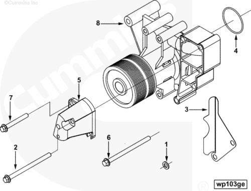 Шайба болта крепления водяной помпы для двигателя Cummins QSX 15