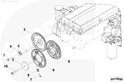Шестерня ГРМ для двигателя Cummins QSX 15