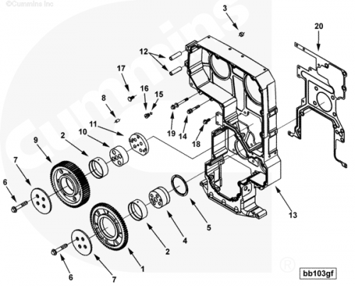 Шестерня промежуточная ГРМ для двигателя Cummins QSX 15