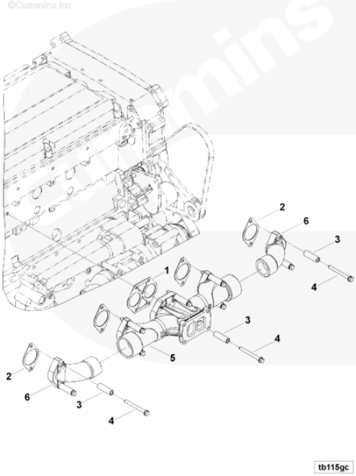 Выпускной коллектор для двигателя Cummins QSX 15