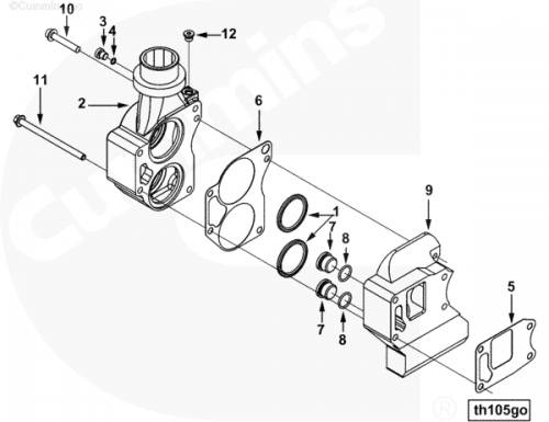 Кольцо уплотнительное корпуса термостата для двигателя Cummins QSX 15